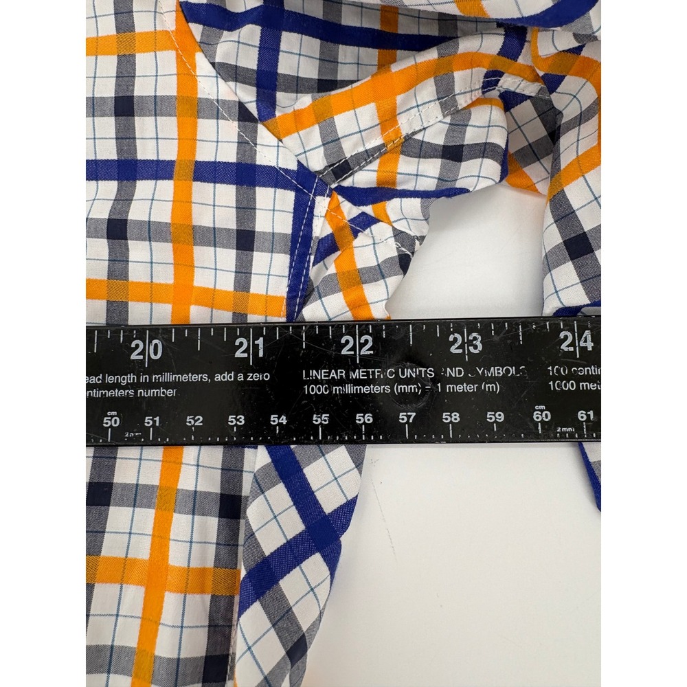Robert Graham Men's L/G Plaid Long Sleeve Button Up Shirt Orange Navy Green - Picture 9 of 11